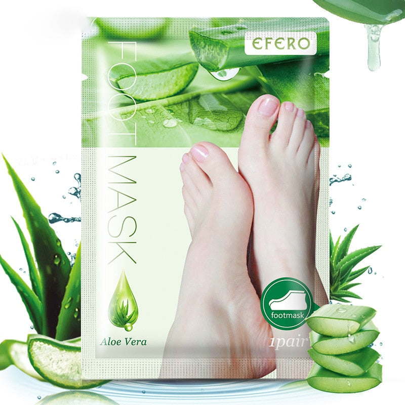 Aloe Vera Foot Mask Peeling for Legs Feet Mask Exfoliating Socks Scrub for Pedicure Anti Crack Heel Remove Skin Foot Patch