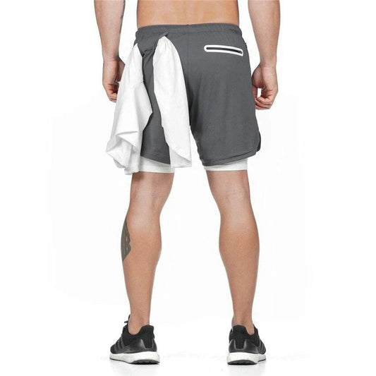 Male Brand Shorts Mens Sport Shorts For Running Fitness Workout Sweatpants 2 In 1 Gym Jogging Shorts Training Beach Shorts