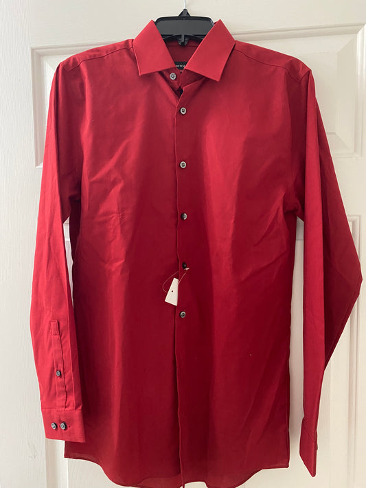 Red slim button up